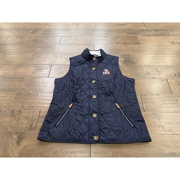 Ralph Lauren Womens Navy 2020 PGA Harding Park Quilted Button Full Zip Vest XL - Picture 2 of 12